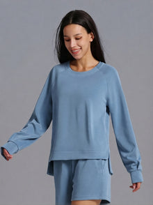 CloudSoft Draped Long-Sleeve Pullover