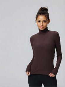CloudSoft High-Neck Long-Sleeve Top