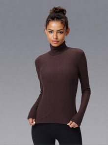 CloudSoft High-Neck Long-Sleeve Top
