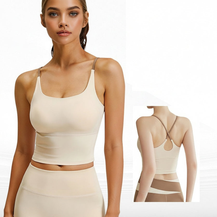 AirSculpt Contrast Crossback Sports Bra