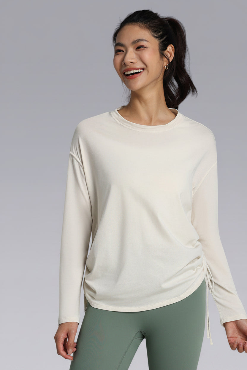 MoveEase Drawstring Long-Sleeve Top
