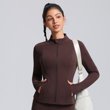 DefineSculpt Stand-Collar Zip Jacket in Distilled Coffee
