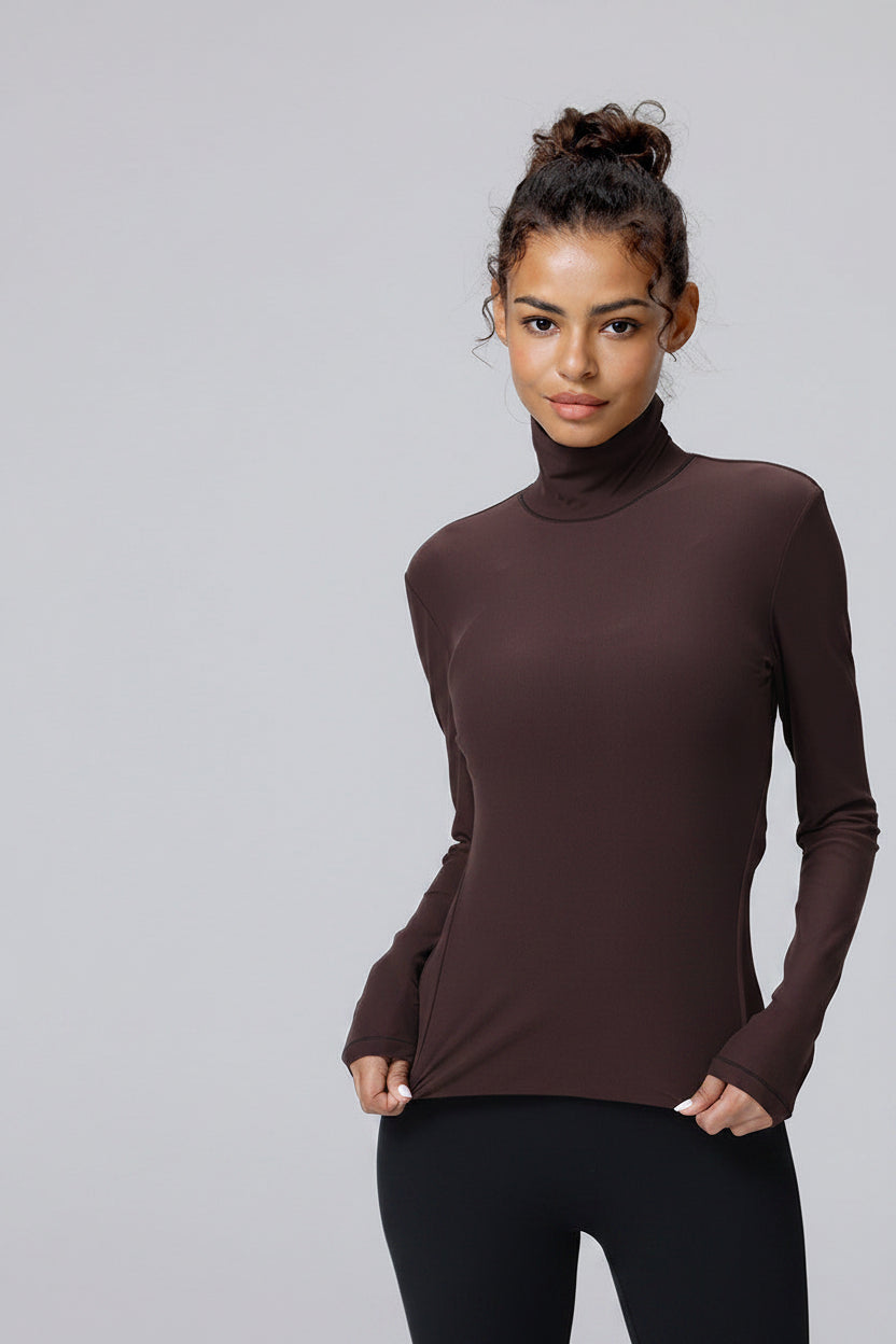 CloudSoft High-Neck Long-Sleeve Top