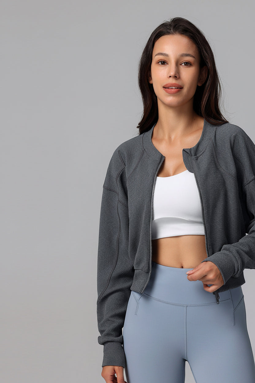 MoveEase Cropped Zip Jacket