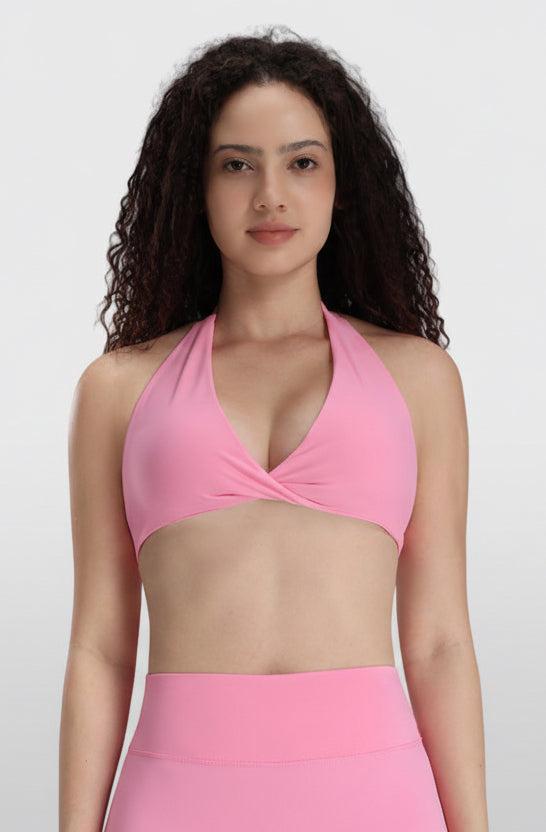 BareForm Deep-V Halter Sports Bra